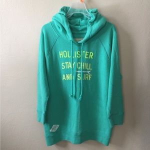 Hollister SURF Minty Green Tunic hoodie MED